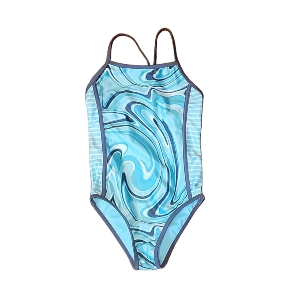 Wonder Nation Girls One-Piece Swim Suit - Medium (7-8)